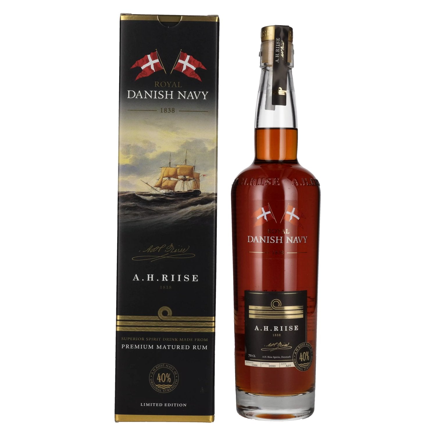 A.H. Riise Royal Danish Navy Rum 40% 0.7L GB