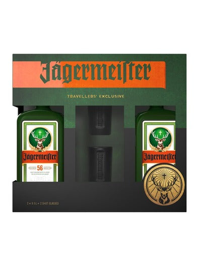 Jägermeister 35% 2x0.5L & 2xGlasses GB